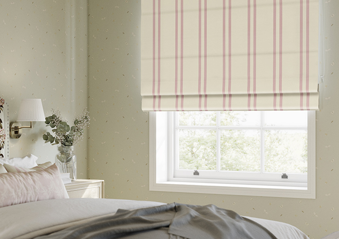 Adelaide, Winnies Stripe Rosies Pink - Twist&Fit Roman Blind - Image 5